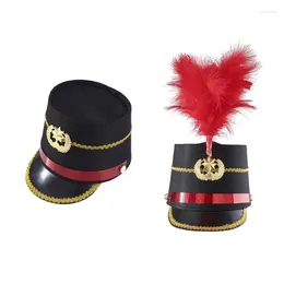 Berets Vintage Drum Majors Hat Soldier Adult Show Festival Performances