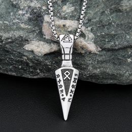 Pendant Necklaces Nordic Viking Arrow For Men 316L Stainless Steel Punk Fashion Runes Necklace Charm Amulet Jewellery Gifts