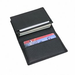 Customised Letters Service Genuine Leather Busin Card Holder Men Women Leather Card Case O9i4#