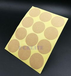 Whole Handmade Sticker 1500pcs 3535mm Blank Round Kraft Label Sticker DIY Hand Made For Gift Cake Baking Sealing Sticker2724753