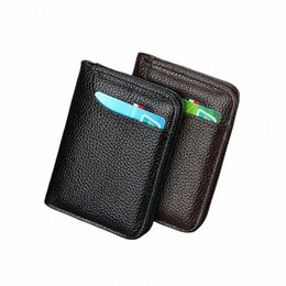men's Card Holder Thin Mini Wallet Card Storage Bag Unisex Exquisite Pu Coin Purse Rfid Blocking Bank Card C Storage Pouch J1Xr#