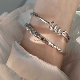 Knotting heavy industry 925 pure silver bracelet womens indifference in design