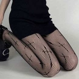 82HD Sexy Socks Women Sexy Retro Gothic Lolita Cross Print Club Tights Goth Cosplay JK Girls Long Nylon Socks Body Stockings Fishnet Pantyhose 240416