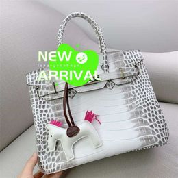 Designer Himalaya Crocodile Handbag Tote Bags 2021 New Thirty Only Same Genuine White Pattern Platinum Bag Womens One Shoulder Handbag WN-LOWN