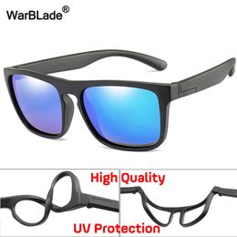 WarBlade Kids Silica Soft Sunglasses Polarizing Square Boys Girls Brand Eyeglasses Infant UV400 Breakproof Sunglasses 240416