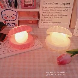 Lamps Shades Pearl shell night light room decoration LED bedside light Cute baby bedroom sleep light for home decoration Table light Christmas gift Q240416