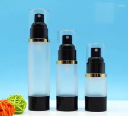 Storage Bottles 100pcs 15ml 30ml 50ml Black Frosting Airless Pump Bottle Vacuum Spray Empty Lotion Cream Container SN375