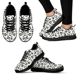 Casual Shoes INSTANTARTS Cute Cartoon Penguin Design Thick-soled Lightweight Outdoor Lace-up Basketball Zapatos