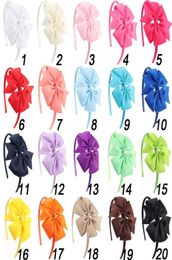 20 Pieceslot Pinwheel Hairbands For Girls Kids Handmade Plain Hard Satin Headbands With Ribbon Bows Hair Accessories CX2007145386683