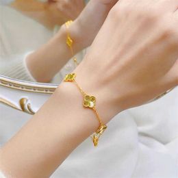 Designer Jewellery Luxury Bracelet Link Chain Vanca Old Phoenix Gold Fashion Four Leaf Grass Bracelet Gold Package Silver Bracelet Lucky Grass Valentines Day Gift