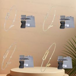 Luxury brand M series 3 diamond charm bracelet, ladies classic 925 sterling silver MOVE ClassIQUE Coupe designer Jewellery gift box