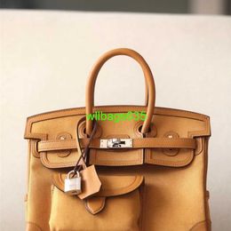 Cargo Totes Bk Cloth Handbag Pegih Home Cargo Canvas Platinum Bag Peige Private Customised Pure Hand Sewn Swift Cowhide 25-35cm Womens Bag have logo HBQHMU