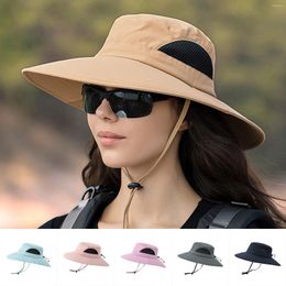 Wide Brim Hats Beach Hat Sunscreen Fisherman Men'S Summer Large Visor Outdoor Hiking Quick Drying Sun For Women