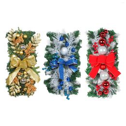 Decorative Flowers LED Luminous Christmas Wreath Pendants Drop Garland Ornaments Hanging Pendant For Holiday Wall Door 2024 Decorations