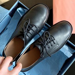 Casual Shoes Danxuefei Plus Size 34-42 Women's Genuine Leather Lace-up Flats Oxfords Round Toe Soft Comfortable High-end Handmade Women