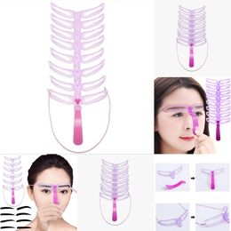 New 8Pcs Shaper Makeup Grooming Stencil Kit DIY Template Reusable 8 In1 Eyebrow Shaping