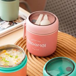 2024 Mini Thermal Lunch Box Food Container with Spoon Stainless Steel Vaccum Cup Soup Cup Insulated Lunch Box Taza Desayuno Portatil Mini