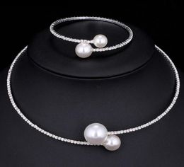Bridal Necklace and Bracelets Accessories Wedding Jewelry Sets Rhinestone Pearl Formal Brides Accessories Bangles Cuffs Bracelet N1836950