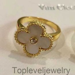 Designer Jewelry Clover Classic Wedding Ring Womens Ring mens love Gold silver chrome heart ring lover gift perfect GGG