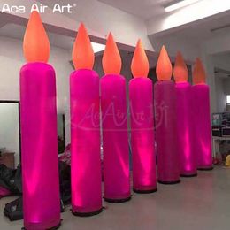 26mh (26 pés) com modelo de vela inflável em pé com luz de LED para o estágio de festa ou outra decoração de eventos à venda