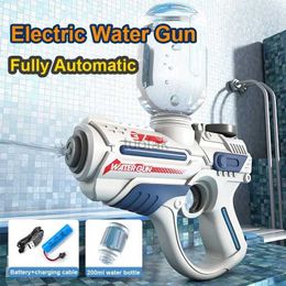 Gun Toys Electric Water Gun Automatic Continuous Beach Large-capacity Swimming Pool Summer Outdoor Fun Toy for Baby Children Boy 240416