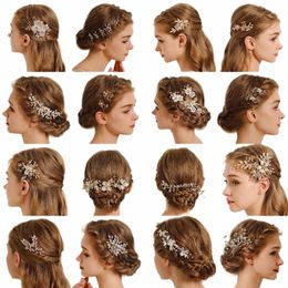 bridal Sparkling Metal Hair Accories Luxury Hair Comb with Rhinestes Crystal Pearl Hairpin Ladies Hair Clips S0LR#