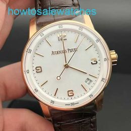 AP Leisure Wrist Watch CODE 11.59 Series 41mm Automatic Mechanical Fashion Casual Mens Swiss Famous Watch 15210OR.OO.A099CR.01 White Form Table