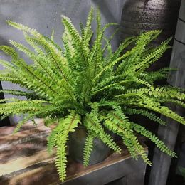 Garden fake grass green plant pot hanging row artificial fern leaf persian leaves home wedding party shop decor 240407