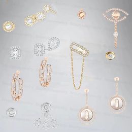 Top Designer Romantic Fashion M-Series Diamond Romantic Single Diamond Sliding Asymmetric Earrings Specially Designed for Women's Birthday Gifts