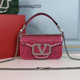 Letter Bag Vallen Square Small Luxury Crystal Messenger Designer Portable Bags Shiny New Magnetic Buckle Light Purse Handbag Single Shoulder U9BE