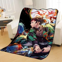 Blankets Kamado Tanjirou Printing Soft Blanket Throw On Home/Sofa/Bedding Portable Adult Travel Cover