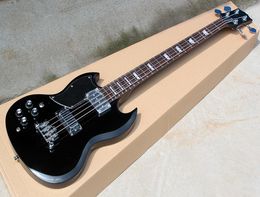 Factory Custom Left Handed Black Electric Bass Guitar with 4 StringsRosewood FretboardChrome HardwaresCan be customized2256482