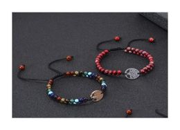 Charm Bracelets 6Mm Natural Chakra Beads Bracelet Tree Of Life Handmade String Braided Women Men Yoga Jewelry Gift C3 Drop Deliver3866767