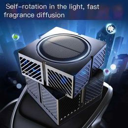 Car Air Freshener Car solar energy automatically rotating Rubiks cube intelligent spray aroma car home dual-use perfume meter flower fragr L49