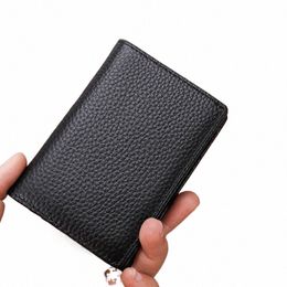luxury Men Cow Genuine Leather Busin Card Holder Small Bifold Card Wallet Credit Card Case Slim Purse Holders for Men t6XA#