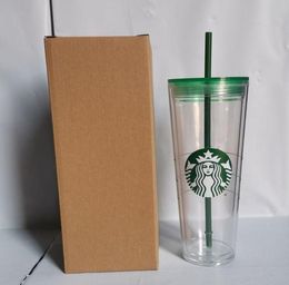 s Grande Insulated Travel Tumbler 24 OZ Double Wall Acrylic Double-wall Green plastic straw5499986