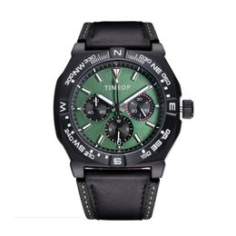 Montre de luxe Mens Watch Japan Quartz Movement Chronograph Watches Green Dial Designer Business Wristwatches