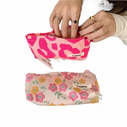 zipper Makeup Bags Lipsticks Toilet Make Up Brush Bag 3D Fr Print Cosmetic Bag Vintage Style Women Pencil Case Makeup Pouch y1Nm#