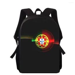 School Bags Portugal Flag 16" 3D Print Kids Backpack Primary For Boys Girls Back Pack Students Book