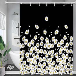 Shower Curtains 3D Curtain Beautiful Flowers Plant Printed Bathroom Waterproof Polyester Bath For With Hooks