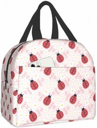 ladybugs and frs Lunch Box Bento Box Insulated Lunch Boxes Reusable Waterproof Lunch Bag With Frt Pocket For Picnic Hiking p1CM#