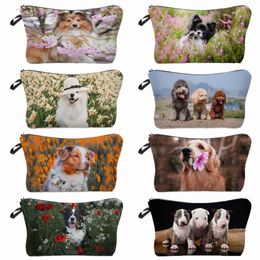 cute Animal Chihuahua Samoyed Dog Printed Women Cosmetic Bag Portable Foldable Travel Organiser Fi Toiletry Bag Makeup Bag F2Xj#