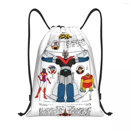 Shopping Bags Mazinger Z Robot Tranzor Drawstring Sports Backpack Gym Sackpack Koji Kabuto Robots String For Running