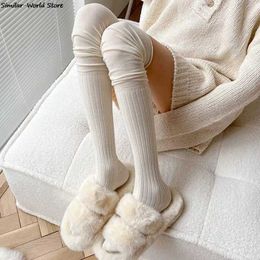Sexy Socks Womens High Knee Socks Fashion Patchwork Solid Thigh High Socks Lolita Cotton Stockings Vertical Stripe over Knee Socks 240416