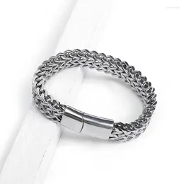 Link Bracelets Titanium Steel Cuban Chain Double-Row For Men And Women Hip-Hop Fashion Brand Cool Personality Do Not Fade