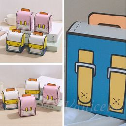 Gift Wrap Creative Cartoon Backpack Box Kindergarten Children's Birthday With Hand Packaging Hand-Held Candy boxes LT920