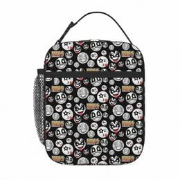 kiss Band Pattern Insulated Lunch Bags Portable Lunch Ctainer Thermal Bag Tote Lunch Box Work Picnic Food Storage Bags 01H9#