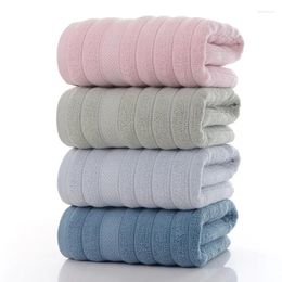 Towel Cotton Bath 70 140cm Beach Water Absorption Bathroom Solid Colour Swimming For Adult