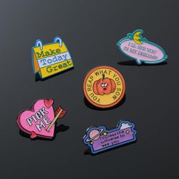 funny positive sweet quotes enamel pins Cute Anime Movies Games Hard Enamel Pins Collect Cartoon Brooch Backpack Hat Bag Collar Lapel Badges