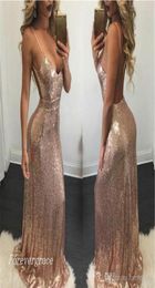 2019 Bling Sequined Sexy Backless Evening Dress Simple Mermaid Long Dubai African Formal Holiday Wear Party Gown Custom Made Plus 7438590